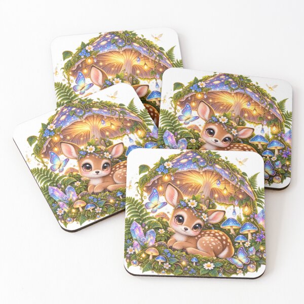 Item preview, Enchanted Fawn Mushroom Forest Magic designed and sold by jgvisualarts.
