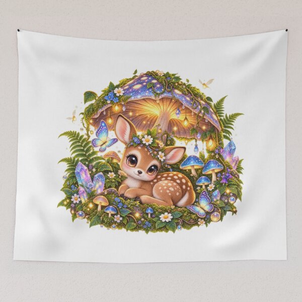 Item preview, Enchanted Fawn Mushroom Forest Magic designed and sold by jgvisualarts.