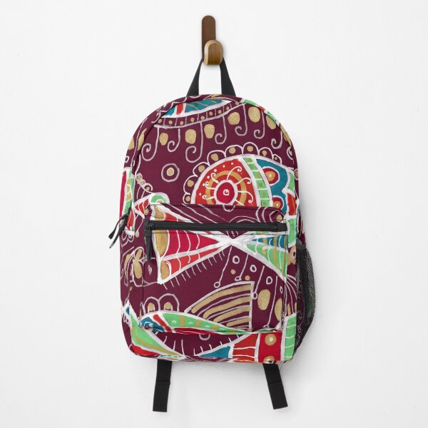 Item preview, Folk Fish Shoal in Wine Red designed and sold by Fani*.