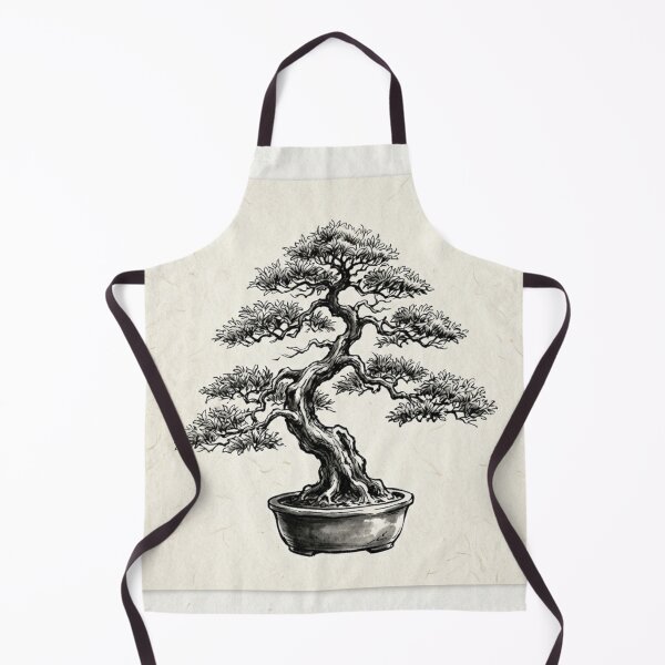 Item preview, Bonsai Ink Sketch Art Print - Black and White Japanese Drawing designed and sold by Purrfecta.