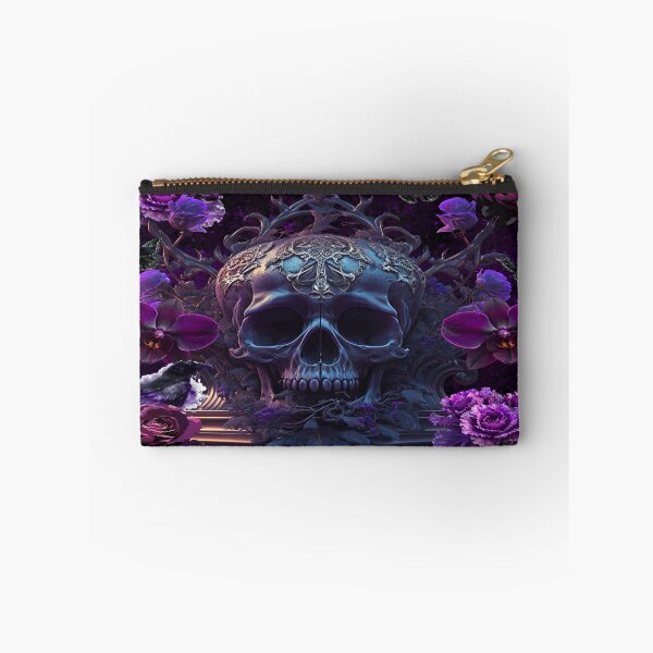 Item preview, Purple Gothic Skull and Raven Floral Collage designed and sold by Side By Side Studio.