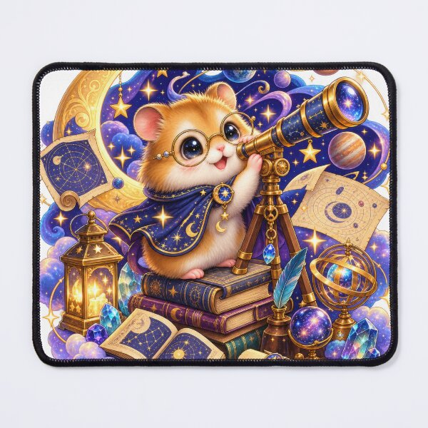 Item preview, Astronomer Hamster Wizard Stargazing designed and sold by jgvisualarts.