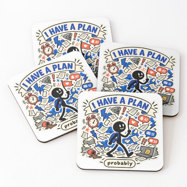 Item preview, I Have a Plan Probably - Funny Chaotic Stick Figure designed and sold by Funny meme.