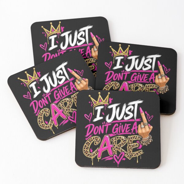 Item preview, I Just Don't Give A Care - Pink Leopard Crown Graphic designed and sold by MC-Collective .