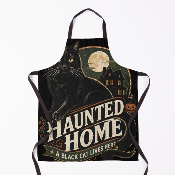 Item preview, Haunted Home Black Cat Halloween Retro Screen Print designed and sold by KristenosNehk.