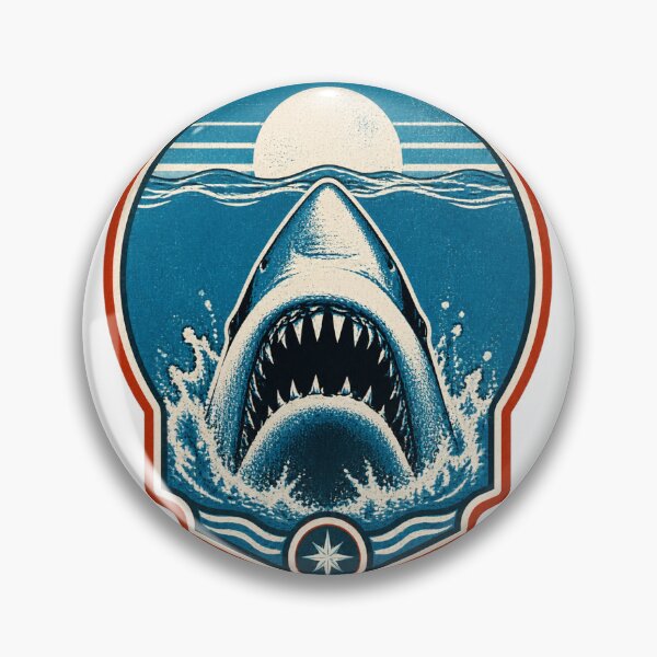 Item preview, Retro Great White Shark Jaws Ocean Predator Artwork - Vintage Deep Sea Marine Life Graphic | Best Gift designed and sold by dino-saur.