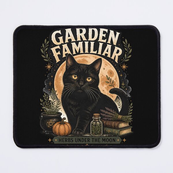 Item preview, Garden Familiar Black Cat Halloween Retro Screen Print designed and sold by KristenosNehk.