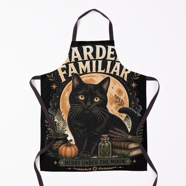 Item preview, Garden Familiar Black Cat Halloween Retro Screen Print designed and sold by KristenosNehk.
