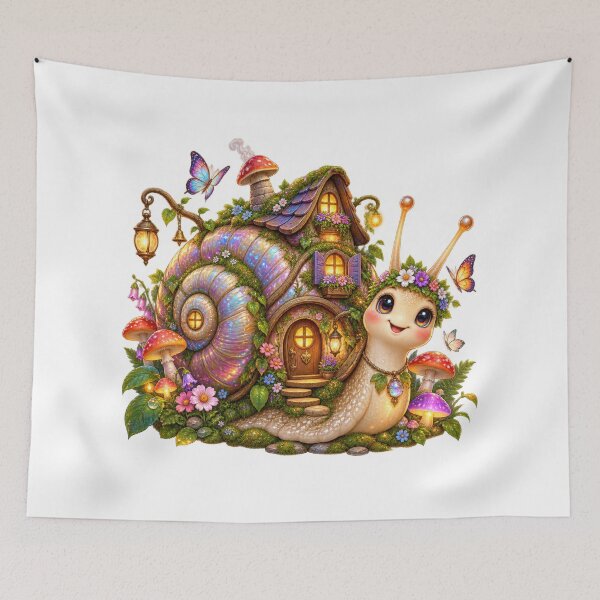 Item preview, Whimsical Snail Cottage House Garden designed and sold by jgvisualarts.