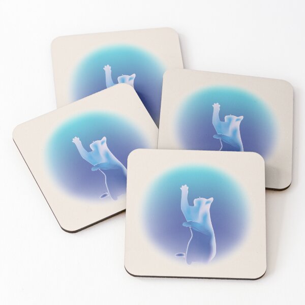 Item preview, Reaching Blue Aura Cat Cyan Mystic Poster designed and sold by Yaiart.
