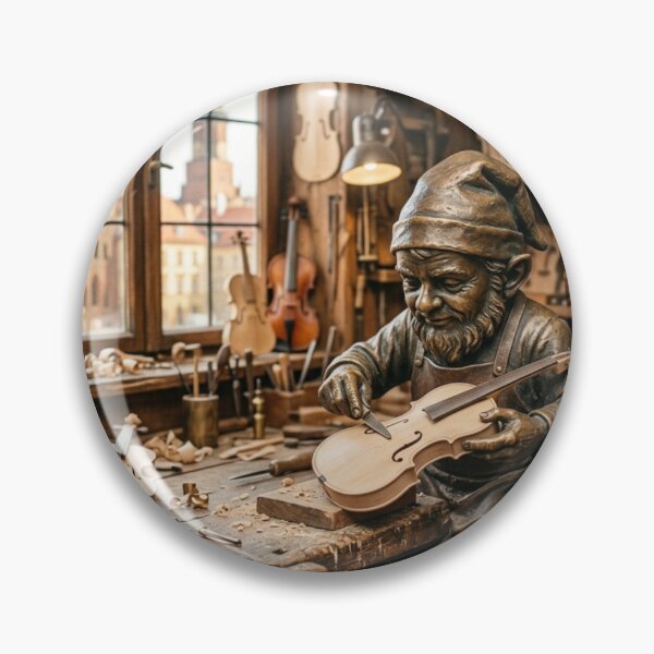 Item preview, Bronze Violin Maker Gnome Art Print – Quirky Musician Gift, Poland Travel Decor designed and sold by Purrfecta.