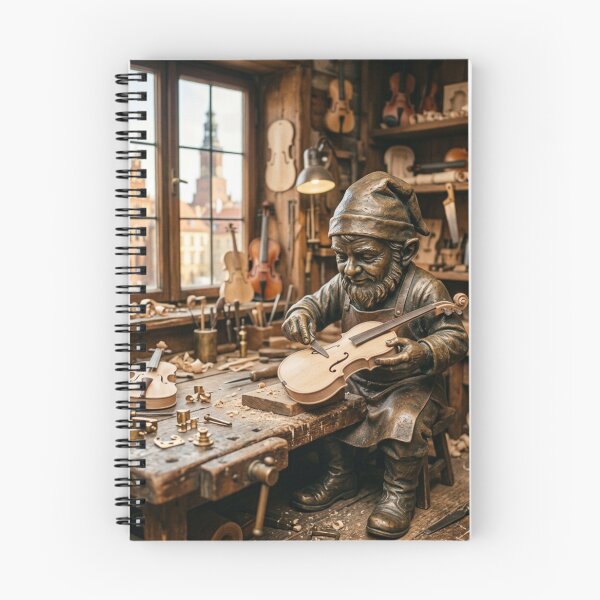 Item preview, Bronze Violin Maker Gnome Art Print – Quirky Musician Gift, Poland Travel Decor designed and sold by Purrfecta.