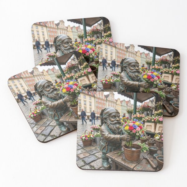 Item preview, Flower Stall Florist Gnome Art Print – Charming Flower Lover Gift, Poland Travel Decor designed and sold by Purrfecta.