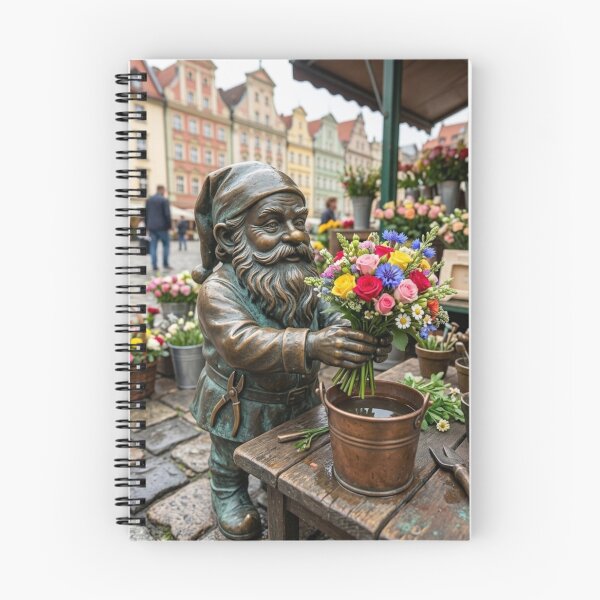 Item preview, Flower Stall Florist Gnome Art Print – Charming Flower Lover Gift, Poland Travel Decor designed and sold by Purrfecta.