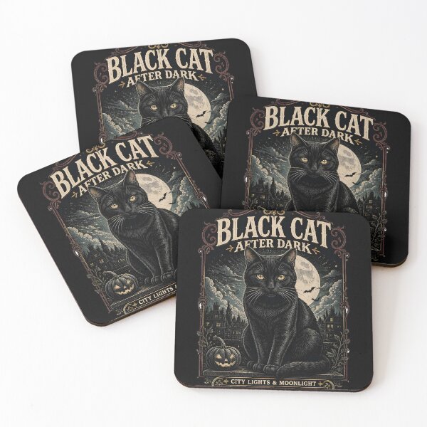 Item preview, Black Cat After Dark Black Cat Halloween Gothic Engraving designed and sold by OliviaHayesArt.