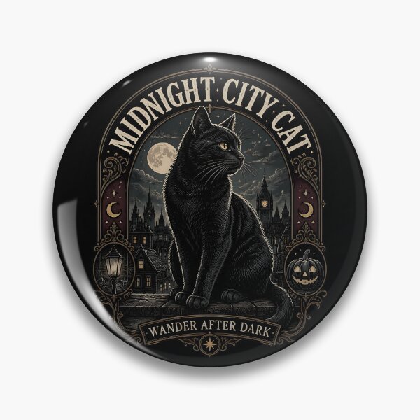 Item preview, Midnight City Cat Black Cat Halloween Gothic Engraving designed and sold by OliviaHayesArt.