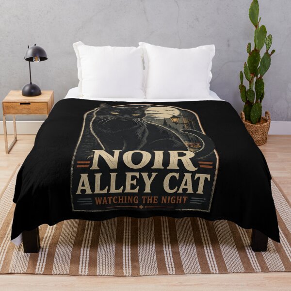 Item preview, Noir Alley Cat Black Cat Halloween Retro Screen Print designed and sold by OliviaHayesArt.