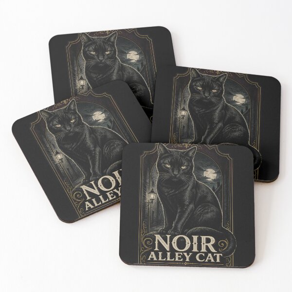 Item preview, Noir Alley Cat Black Cat Halloween Gothic Engraving designed and sold by OliviaHayesArt.