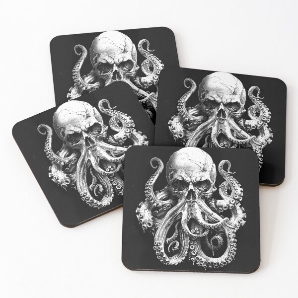 Item preview, Gothic Skull Octopus Tentacles Macabre Ocean Horror Art designed and sold by inkoutninja.