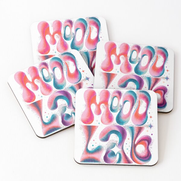 Item preview, Mood Y2K Psychedelic Typography – Colorful Retro Groovy Word Art designed and sold by madeinnature.