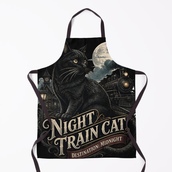 Item preview, Night Train Cat Black Cat Halloween Gothic Engraving designed and sold by OliviaHayesArt.