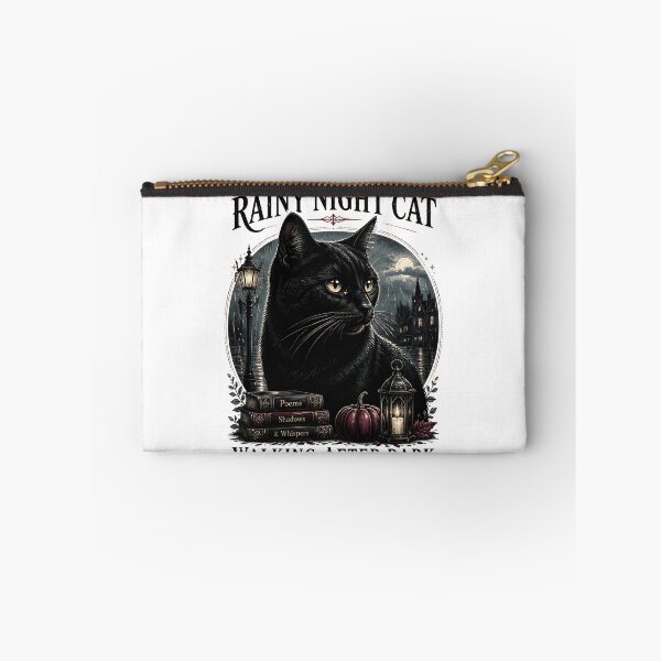 Item preview, Rainy Night Cat Black Cat Halloween Gothic Engraving designed and sold by OliviaHayesArt.
