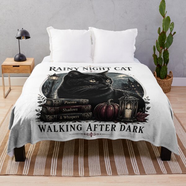 Item preview, Rainy Night Cat Black Cat Halloween Gothic Engraving designed and sold by OliviaHayesArt.