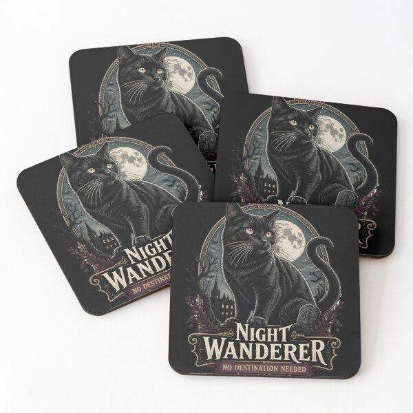 Item preview, Night Wanderer Black Cat Halloween Gothic Engraving designed and sold by OliviaHayesArt.