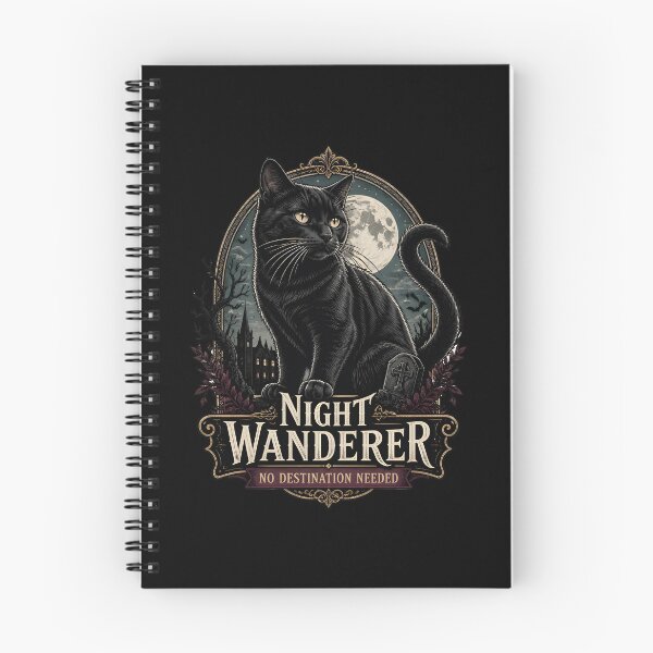 Item preview, Night Wanderer Black Cat Halloween Gothic Engraving designed and sold by OliviaHayesArt.