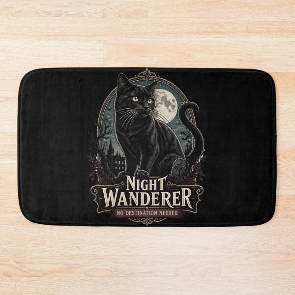 Item preview, Night Wanderer Black Cat Halloween Gothic Engraving designed and sold by OliviaHayesArt.