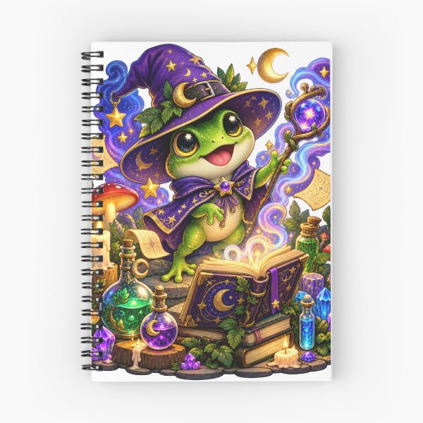 Item preview, Wizard Frog Magic Spellbook Potions designed and sold by jgvisualarts.