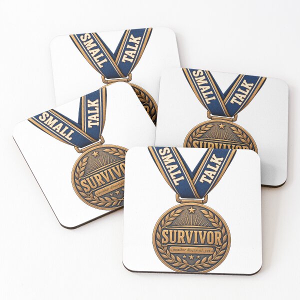Item preview, Small Talk Survivor Funny Introvert Medal Design designed and sold by ys96.