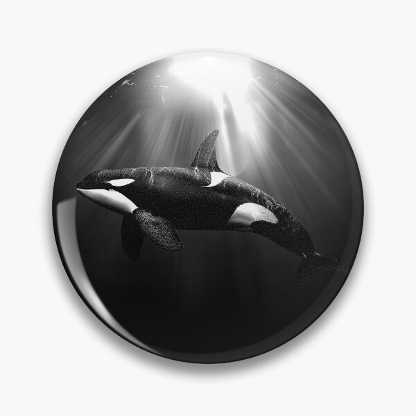 Item preview, Orca Killer Whale Underwater Ocean Wildlife Monochrome Art designed and sold by inkoutninja.