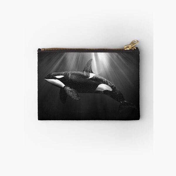 Item preview, Orca Killer Whale Underwater Ocean Wildlife Monochrome Art designed and sold by inkoutninja.