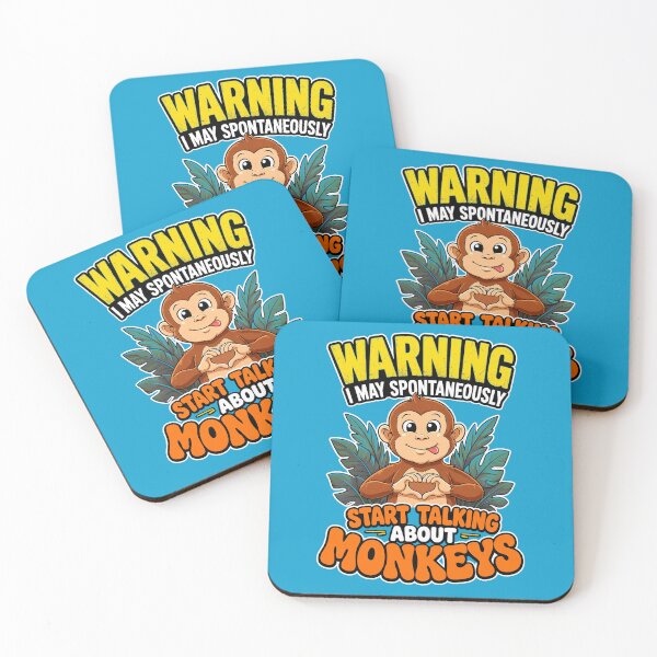 Item preview, Warning Monkey Talk Humor Graphic designed and sold by ImpossibleC.