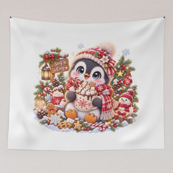 Item preview, Cozy Christmas Penguin Hot Cocoa designed and sold by jgvisualarts.