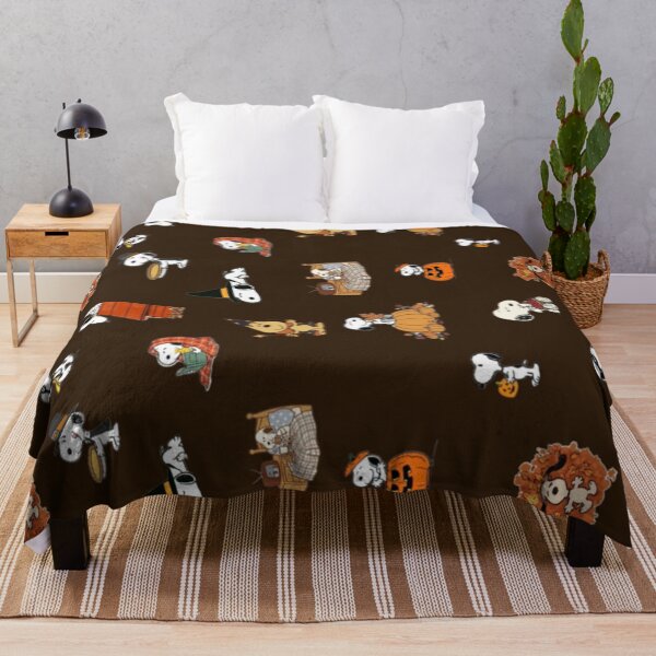 Item preview, Fall/Halloween snoopy blanket and pillow designed and sold by knzstickers.