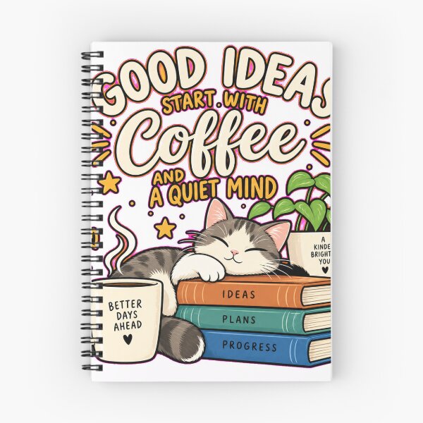 Item preview, Cozy Cat & Coffee Motivation Design designed and sold by Punch-E415.