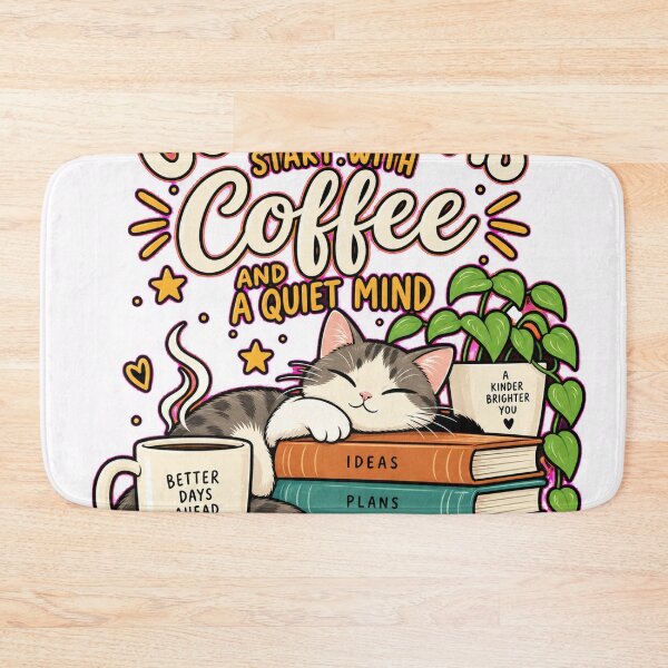Item preview, Cozy Cat & Coffee Motivation Design designed and sold by Punch-E415.