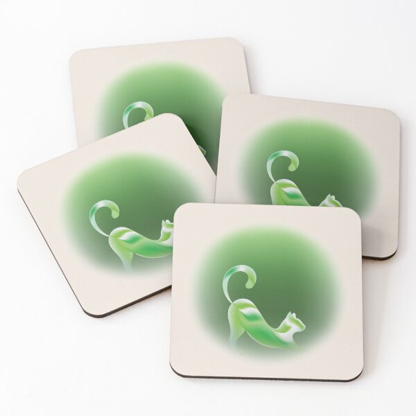 Item preview, Stretching Green Aura Cat Emerald Mystic Poster  designed and sold by Yaiart.