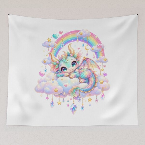 Item preview, Pastel Rainbow Baby Dragon Clouds designed and sold by jgvisualarts.