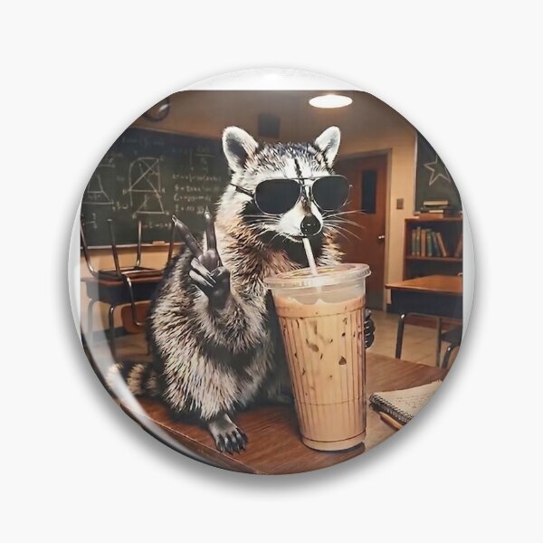 Item preview, Somebodys Feral Teacher Funny Raccoon Retro Coffee T-Shirt designed and sold by gidget-gadget.