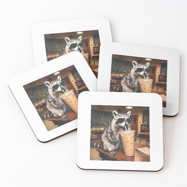 Item preview, Somebodys Feral Teacher Funny Raccoon Retro Coffee T-Shirt designed and sold by gidget-gadget.