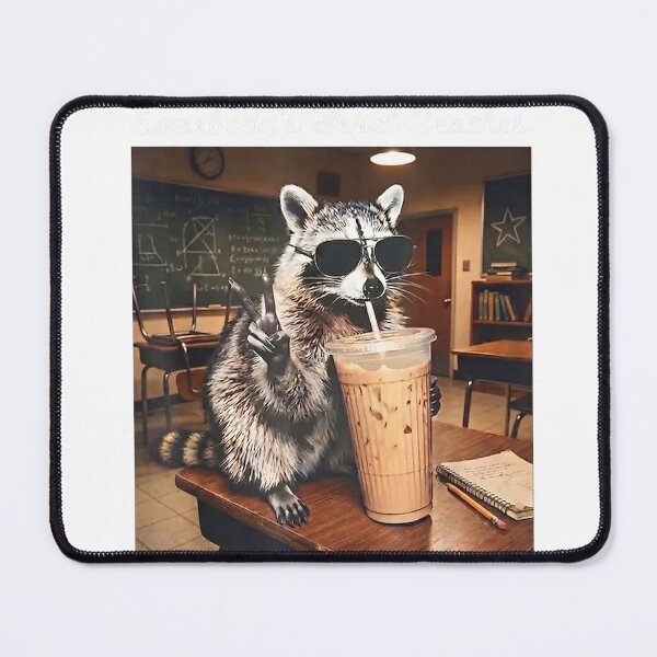 Item preview, Somebodys Feral Teacher Funny Raccoon Retro Coffee T-Shirt designed and sold by gidget-gadget.