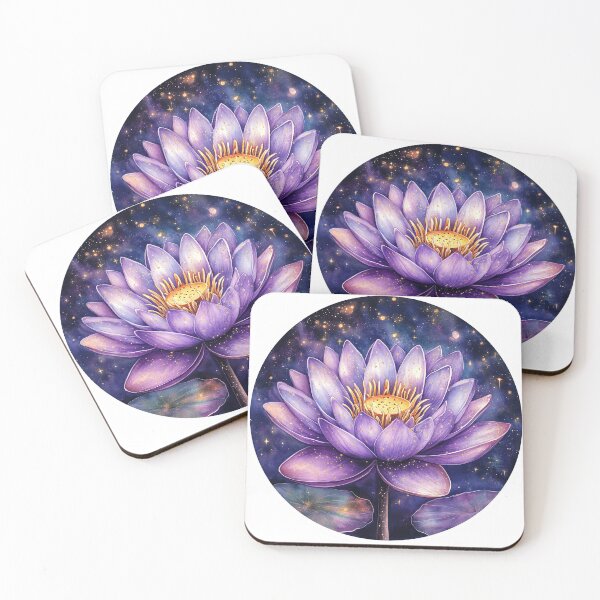 Item preview, Celestial Lotus Dream "Mystical Purple Moon & Stars" designed and sold by NinthLantern.