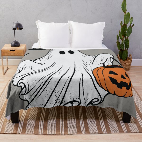 Item preview, Cute Halloween Ghost with Pumpkin Lantern designed and sold by RinrinDesigns.