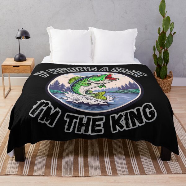 Item preview, If Fishin' is a sport I'm The King Funny Fishing Quote designed and sold by Lovemountain.