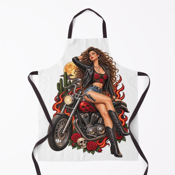 Item preview, Midnight Rebel – Vintage Biker Pin-Up Girl & Motorcycle designed and sold by Ghostwave Atelier.