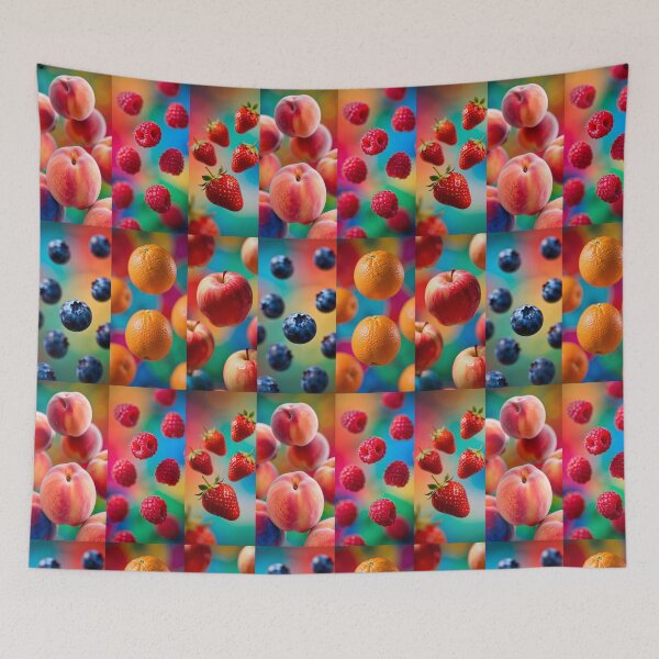 Item preview, Fruit, Collage, Peach, Raspberries, Blueberries, Strawberries, Orange, Apple designed and sold by 4gottenlore.