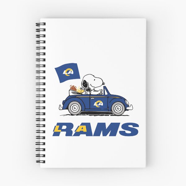 Item preview, Snoopy conduce el coche de Los Anger RAMS con bandera designed and sold by WildMyth.